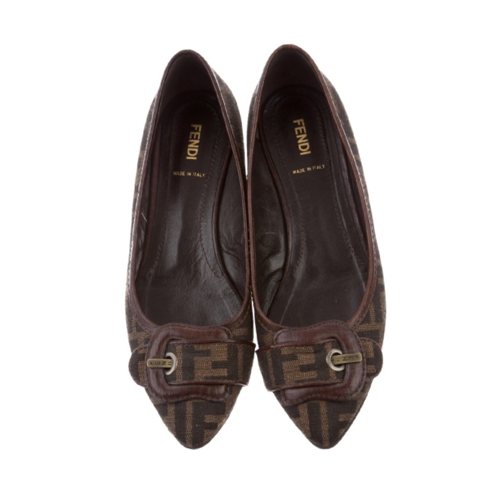 Fendi B Buckle Zucca Flats sz6.5
